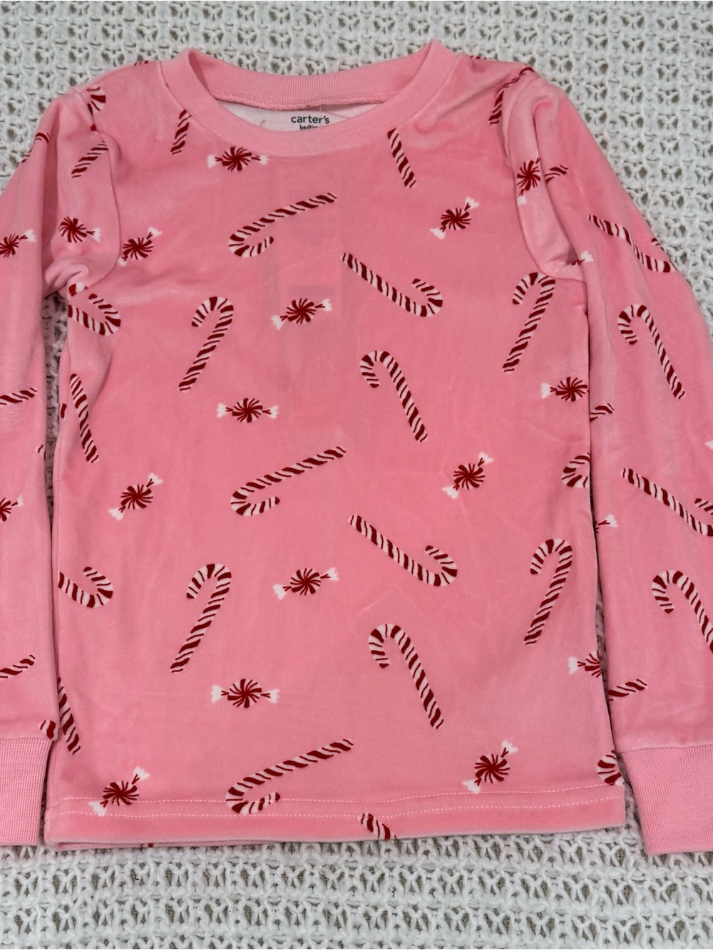 Toddler Girl Peppermint Print DreamPlush Long-Sleeve Snug Fit 2-Pc Pajamas Pink - Picture 6 of 10